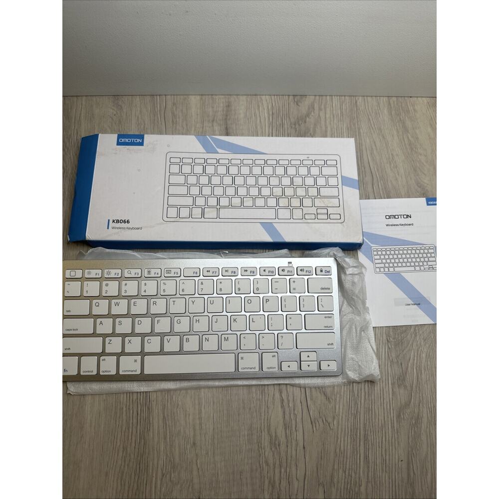Omoton KB066 Bluetooth Wireless Keyboard for Android and iOS White—New